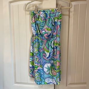 Lilly Pulitzer Strapless Windsor Dress cover-up in Multi Conch Republic SIZE M